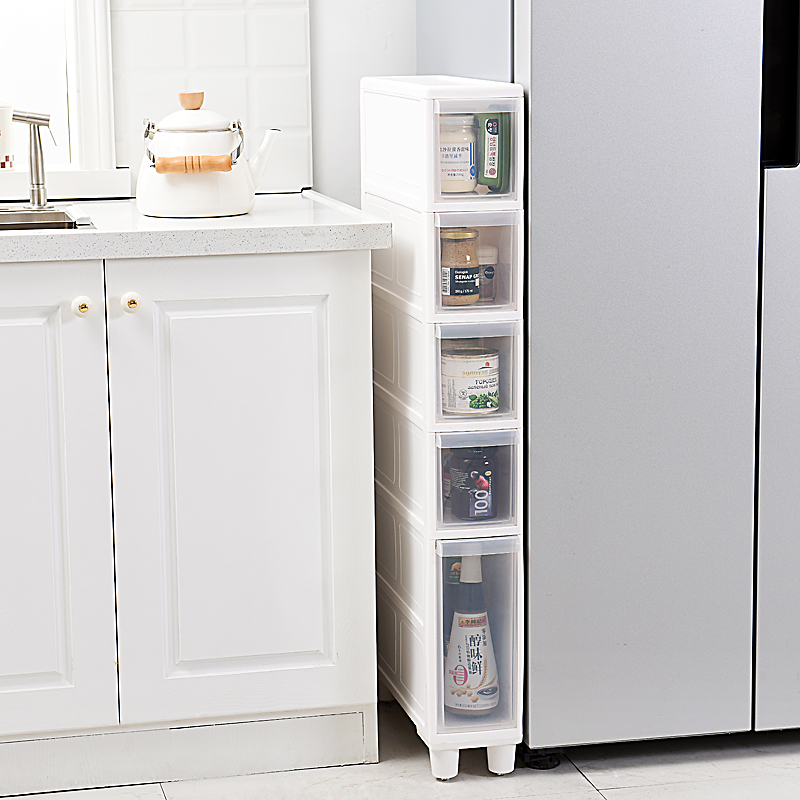 14CM厨房夹缝置物架卫生间窄缝收纳置物架冰箱窄柜厕所角落整理架