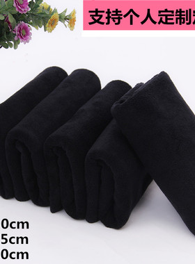 加厚黑色擦车毛巾不掉毛强吸水理发店专用包头毛巾健身房黑色浴巾