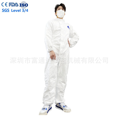 Cat iii一次性Tyvek 600防护服60g连体带帽可用于化验室ISO16603