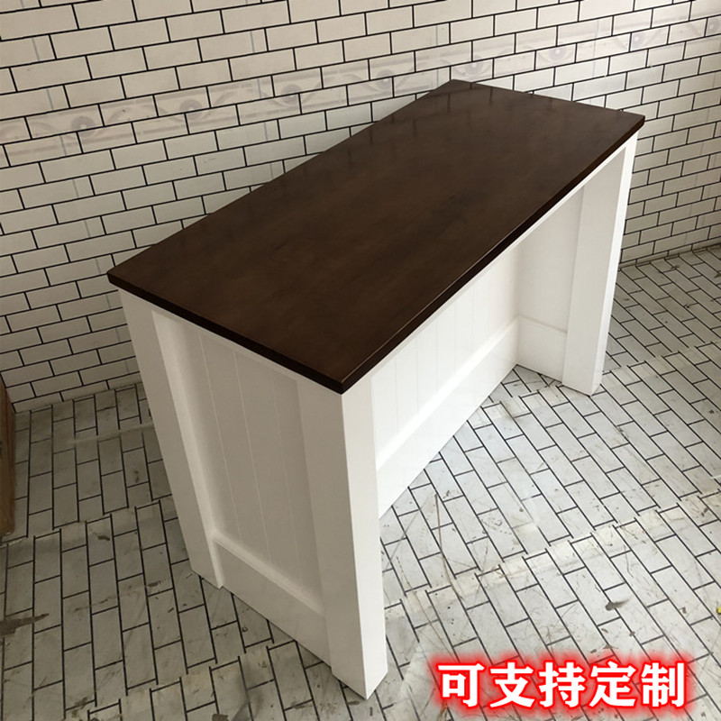 开放式厨房吧台餐桌美式乡村操作大理石客厅实木中岛台单独料理台