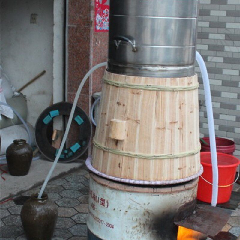 木桶天锅小作坊用具不含铁锅蒸馏器酿酒设备烧酒设备蒸馏机器