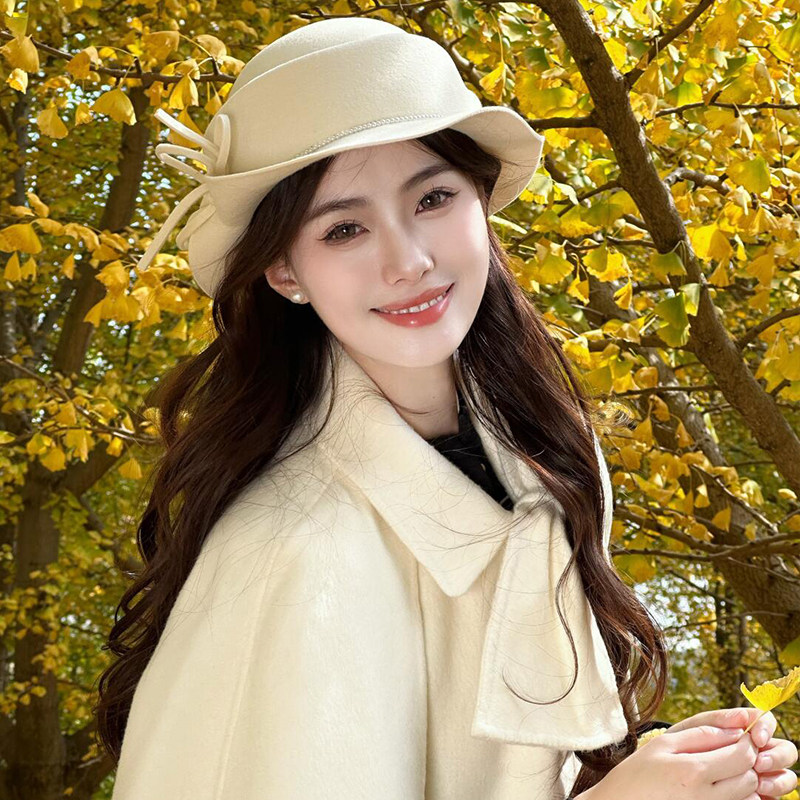 纯羊毛帽子赫本风蝴蝶结卷边礼帽女秋冬季高级感优雅显脸小渔夫帽,服饰配件/皮带/帽子/围巾,帽子,淘宝优惠券,粉丝福利购,淘宝优惠卷