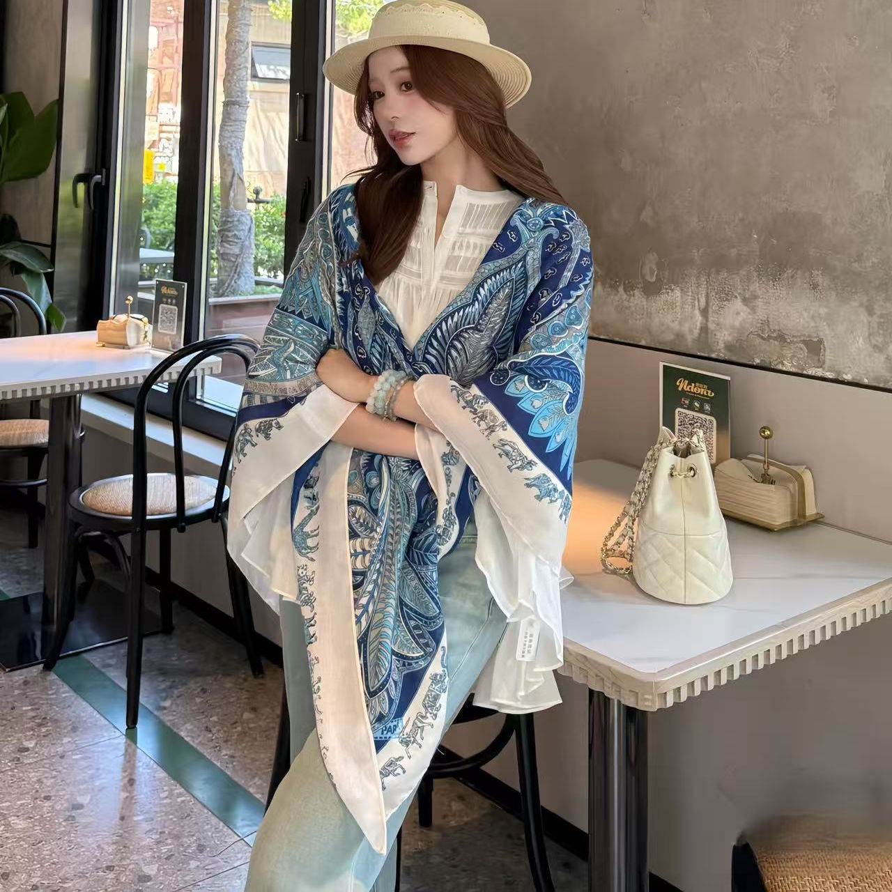 复古文艺出游围巾夏季薄款