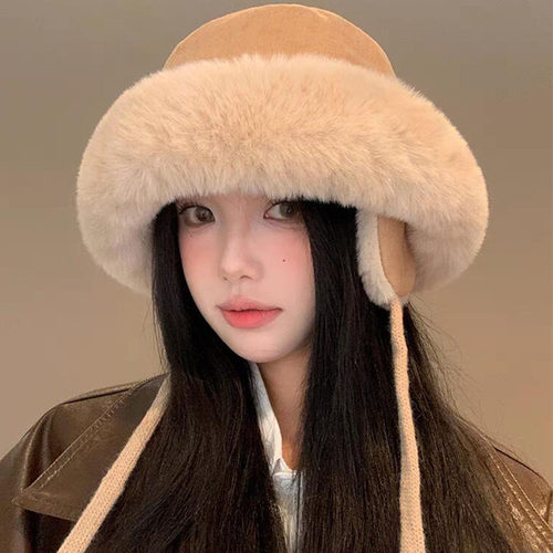 雷锋帽子女秋冬高级感毛绒