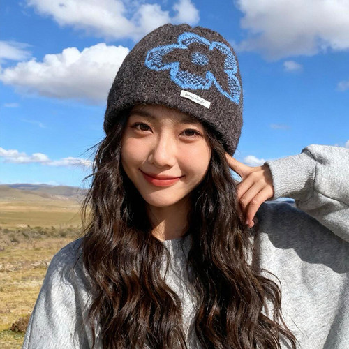 韩系ins风帽子显脸小花朵包头女