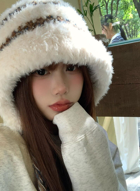 显脸小雷锋帽子毛绒绒秋冬大头围