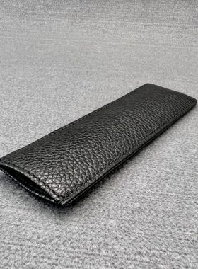 搭界 真皮笔套头层牛皮荔枝纹单支装笔套ZEN纯色钢笔黑色保护套