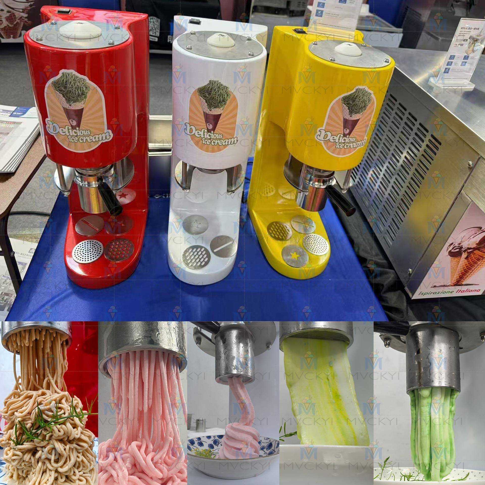 小型家用冰淇淋机SpaghettiEis西餐厅咖啡店增项Gelato冰激凌机