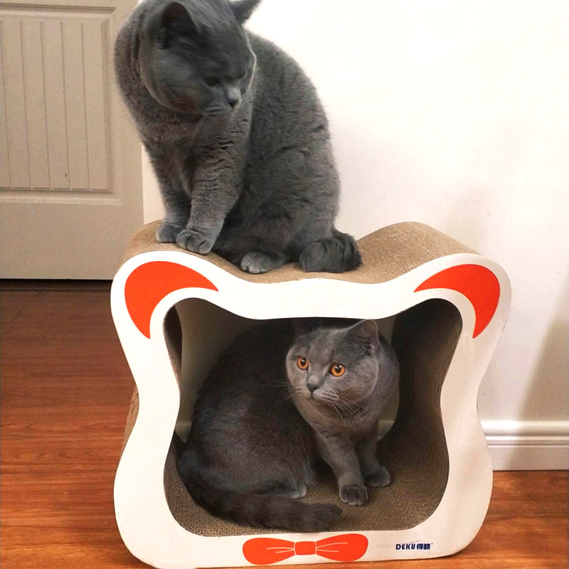 大号猫抓板猫窝纸箱磨爪器耐磨不掉屑电视机磨爪板中空猫抓柱爬架