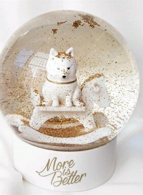 水晶球下雪定制柴犬转运摆件办公桌才貌送女孩朋友结婚生日礼物