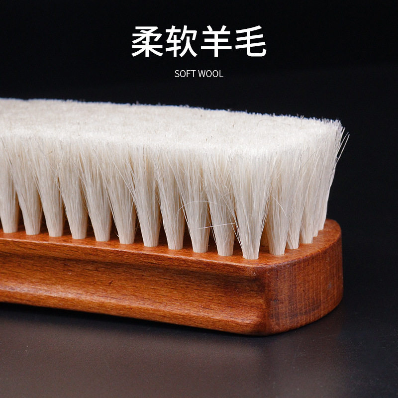 实木羊毛刷鞋刷 抛光刷子鞋刷擦鞋油清洁毛刷木柄软毛鞋刷