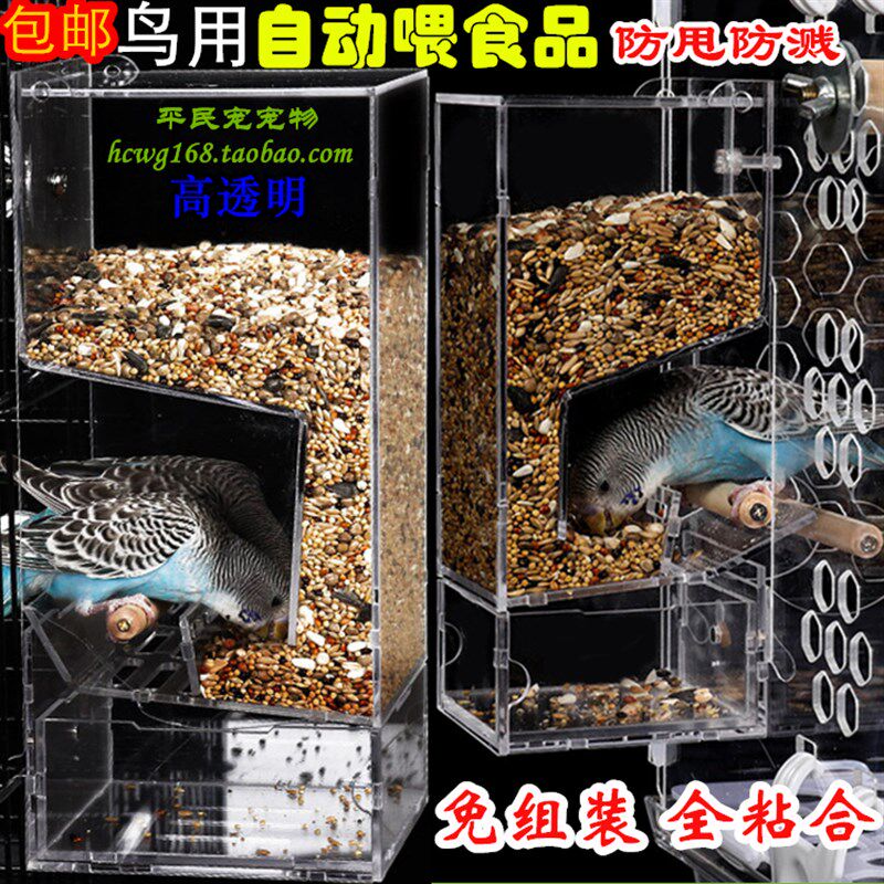 防撒鹦鹉鸟类自动喂食器 防刨食槽玄凤牡丹投食器 防撒防溅鸟食盒