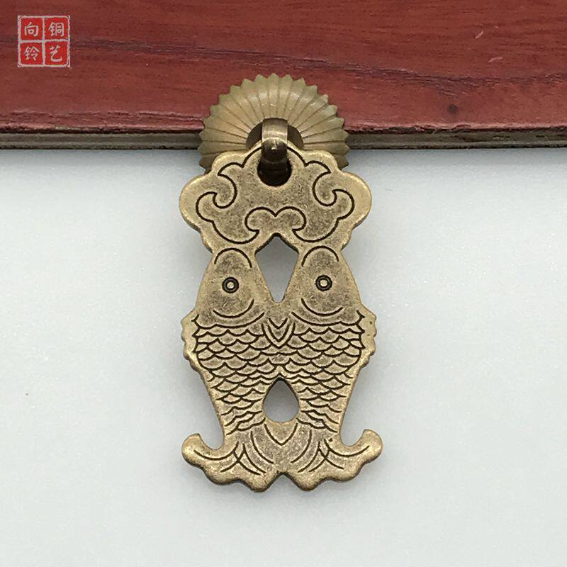 中式仿古抽屉铜拉手纯铜古典家具五金铜配件抽屉实木柜子复古把手