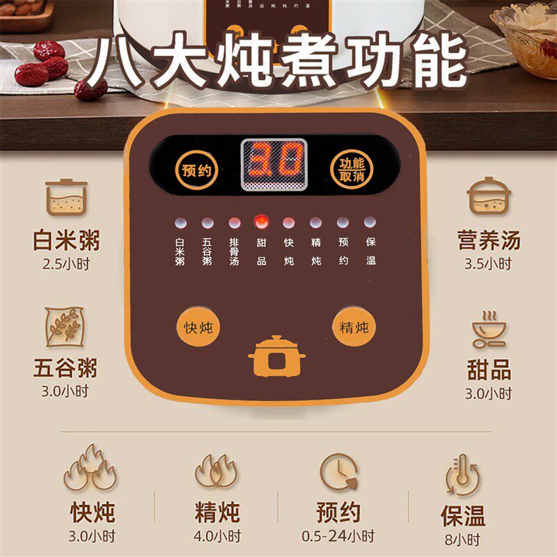 电炖锅陶瓷煲汤家用全自动煲汤多功能家用专门熬中药的电砂锅大号