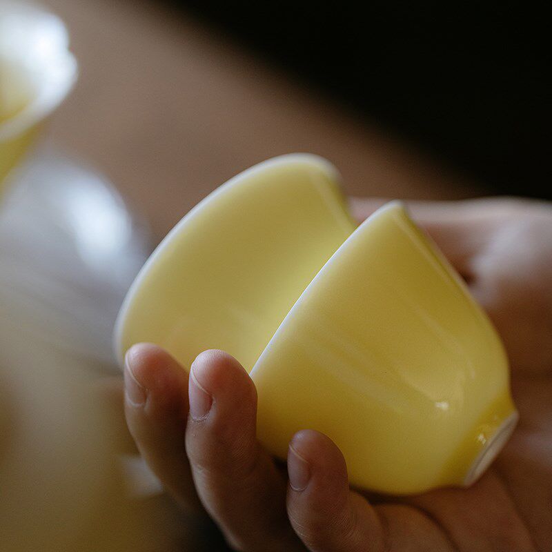 梵汝 高端玉瓷小茶杯高温单色釉品茗杯功夫茶具主人杯手工单杯子