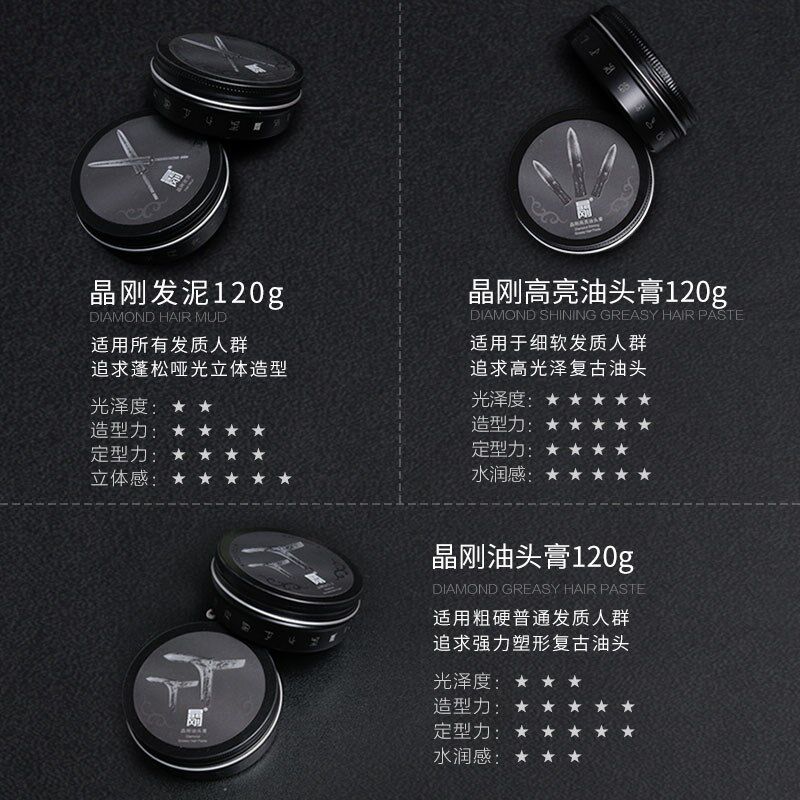 晶刚圣薇娜大秦发泥复古油头膏男士造型保湿定型啫喱膏发蜡油头膏