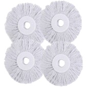 通用纯棉线拖把头旋转墩布头拖把替换头配件全棉头加厚圆形拖布头