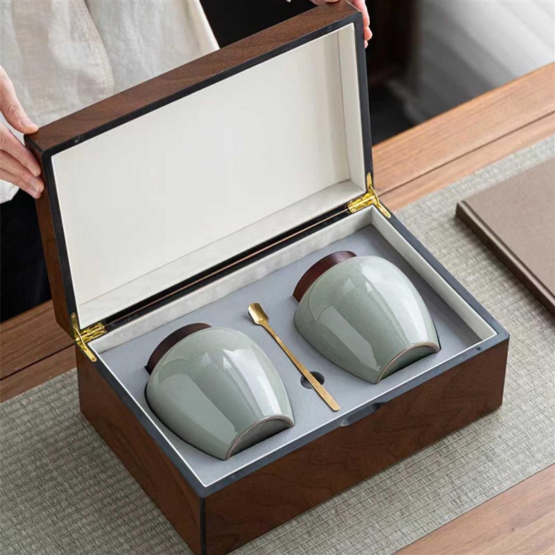 高档茶叶包装礼盒木盒空盒陶瓷罐通用红茶绿茶白茶金骏眉龙井定制