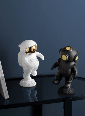 创意乐队宇航员吉他太空人桌面摆件男生儿童房客厅工作室潮装饰品