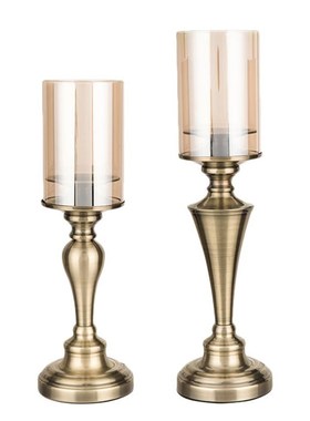 欧式家居饰品摆件样板房装饰金属烛台创意书房客厅复古装饰工艺品