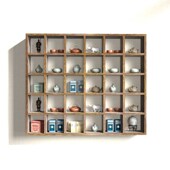 博古架壁挂置物架茶杯茶壶摆放架多宝阁超大格子墙上简约古董架子