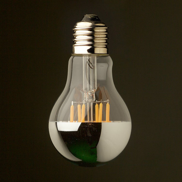 A60半电镀LED无影反射灯泡 E27护眼台灯光影壁灯镜前灯暖白光源