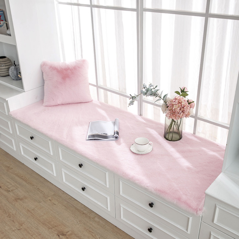 定制四季欧式獭兔毛飘窗垫毯窗台阳台垫榻榻米卧室地毯可裁剪毛绒