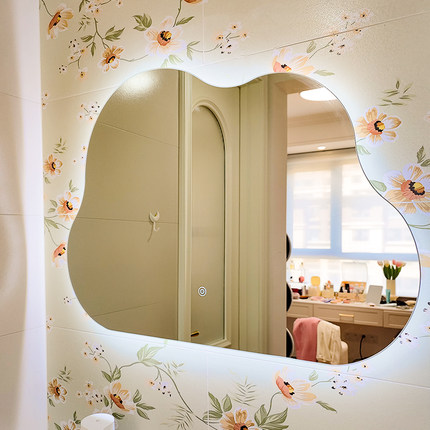 云朵化妆镜台式LED灯镜子化妆台智能轻奢高级灯镜带灯化妆镜