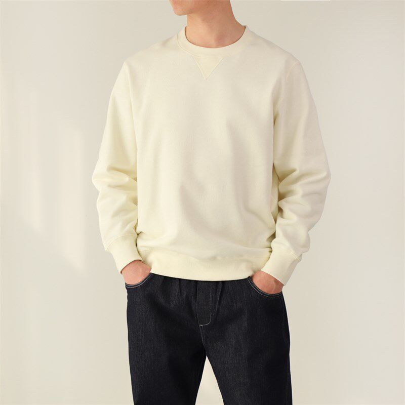 男士纯棉毛圈厚T恤 重磅基础款圆领长袖 山东网店 春秋款 男装