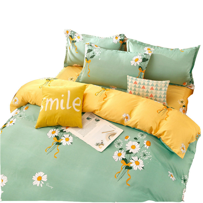 水洗棉套件学生宿舍四件套单人寝室三件套春秋床上用品多件套组合