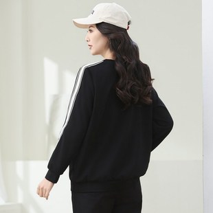 女装 时尚 特大码 200斤胖妹妹秋装 休闲上衣胖mm宽松显瘦长袖 T恤衫