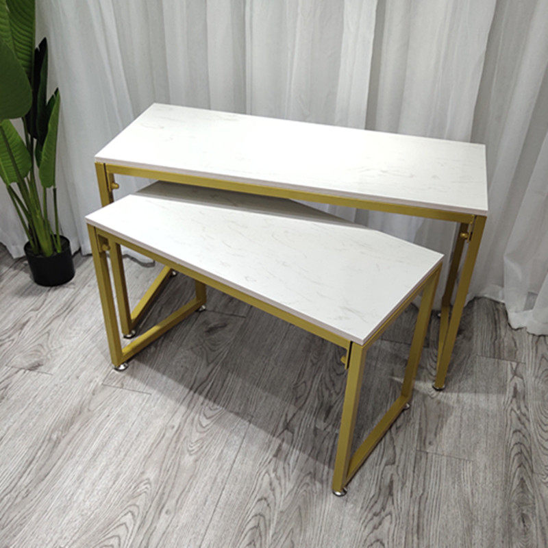 铁艺服装店中岛展示流水台高低架金色简约鞋包陈列架商场橱窗货架