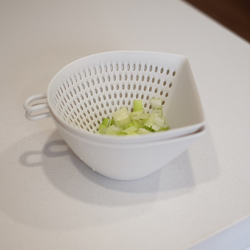 朴简杂货 简约双层沥水篮葱花配菜收纳篮 多功能迷你水果清洗篮,餐饮具,洗菜盆/沥水篮/漏水筛,淘宝优惠券,粉丝福利购,淘宝优惠卷