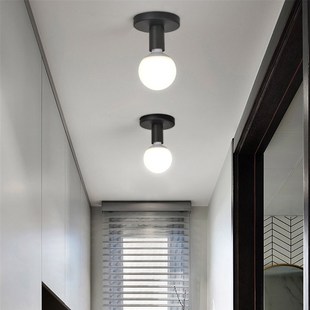 E27灯泡吸顶灯创意简约阳台玄关过道灯复古工业楼梯衣帽间卧室灯