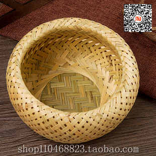 带盖箩筐竹编制品收纳筐家用茶叶罐茶盒礼盒手工竹篓蝈蝈笼竹篮子