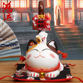 招财猫存钱罐创意长尾猫陶瓷开业礼物店铺收银台摆件家居客厅饰品