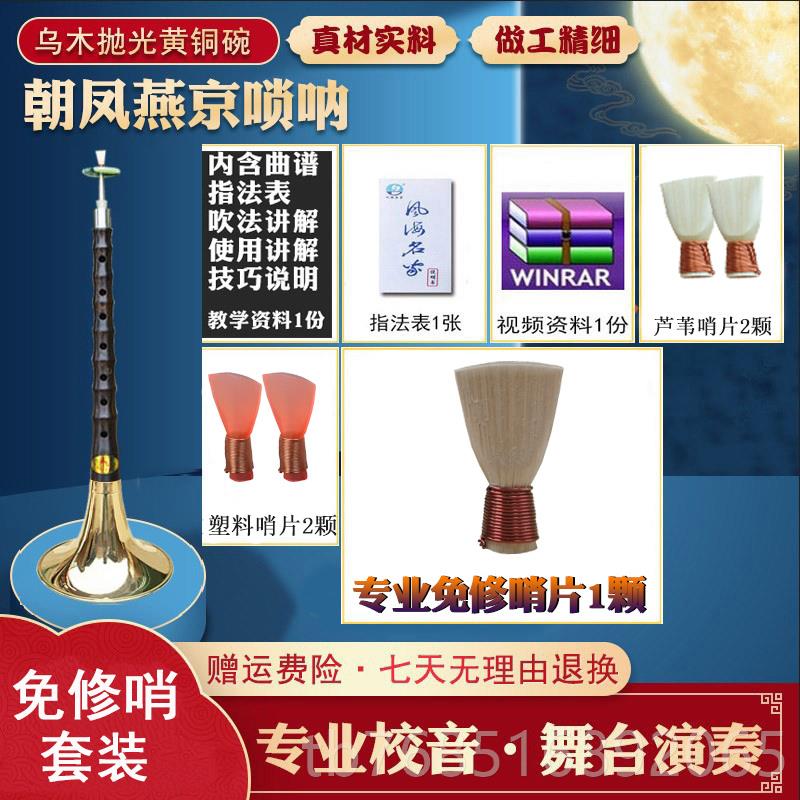 高档燕京唢调乐器学初者全套呐乌木杆d调降b成人专业锁呐送哨片