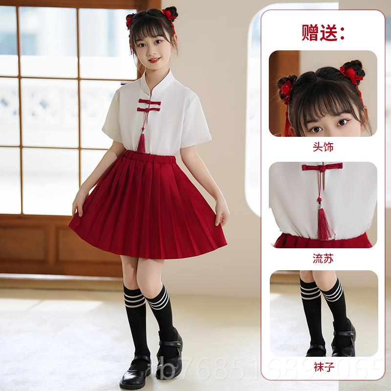 高档中六一儿大合唱服诗童歌朗诵中国班风汉服演出服饰小学生运动