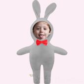 高档照片定意制真人形兔子抱isn网红玩偶兔来图订做创情人节礼枕