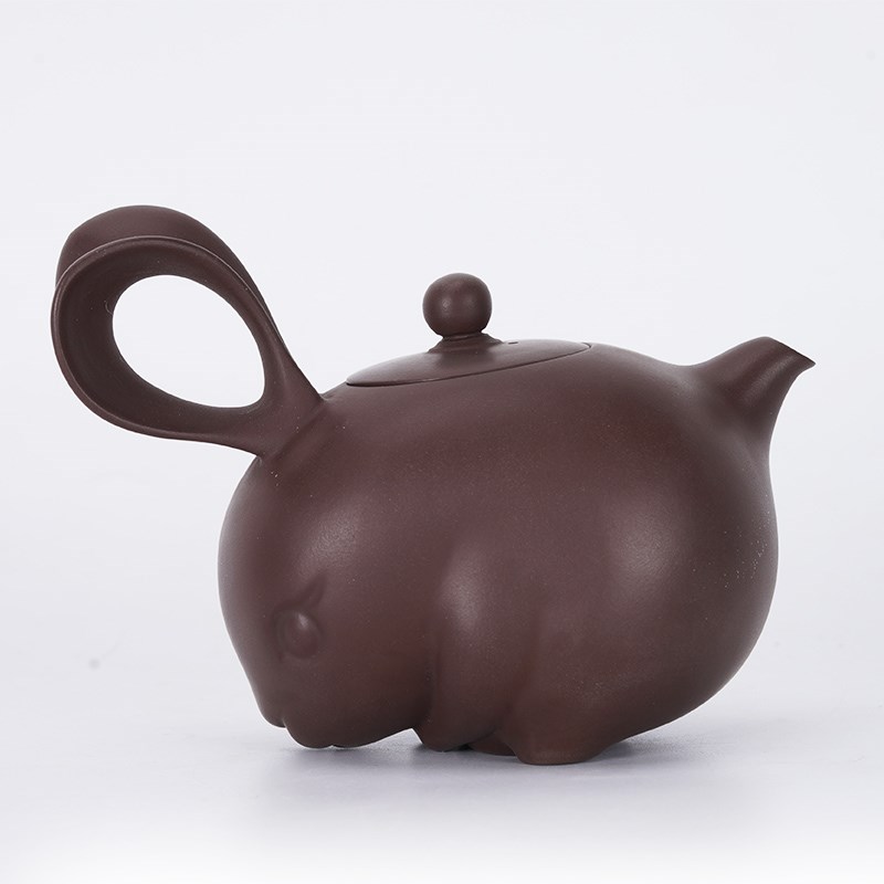 天福陆羽12生肖兔年半手工紫砂单壶大小茶壶家用功夫2023新款茶具