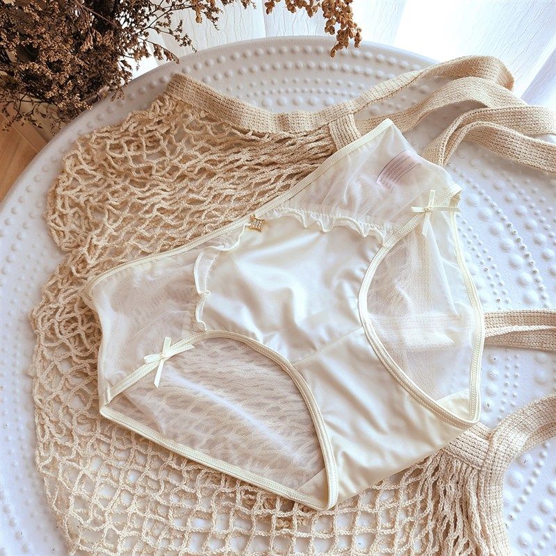 蕾丝内裤女法式轻奢缎面镂空网纱中低腰包臀纯棉裆透气舒适短裤头,女士内衣/男士内衣/家居服,女三角裤,淘宝优惠券,粉丝福利购,淘宝优惠卷