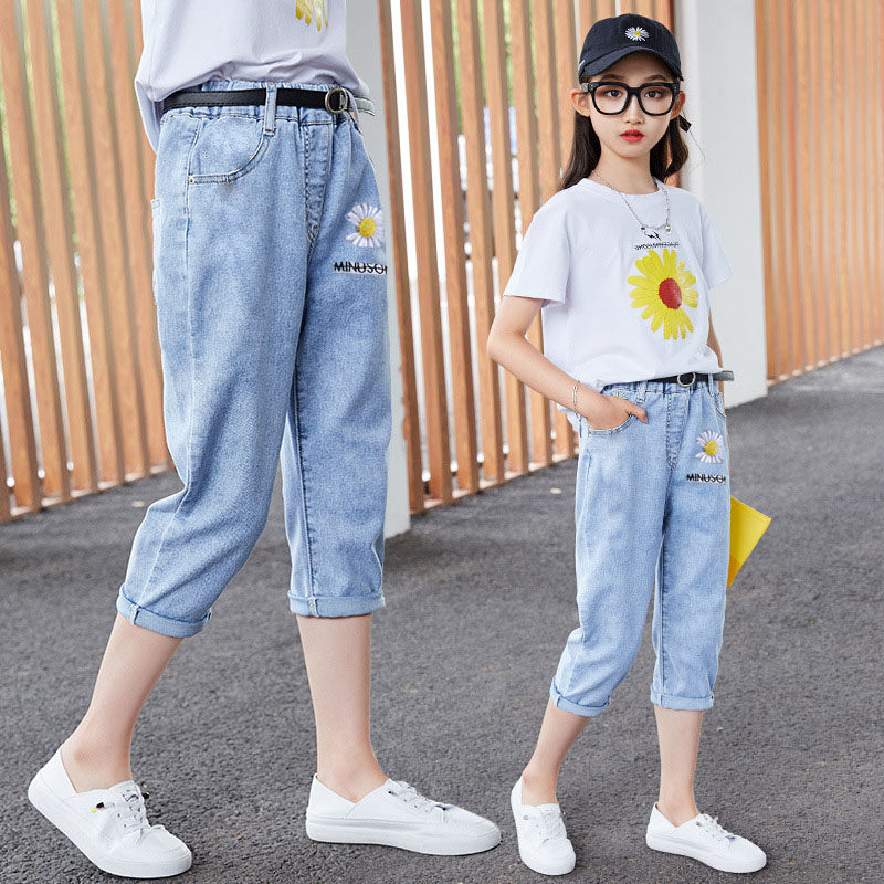 7岁女童夏裤子七分裤薄款9牛仔短裤12岁中大童宽松九分裤10防蚊裤,童装/婴儿装/亲子装,裤子,淘宝优惠券,粉丝福利购,淘宝优惠卷