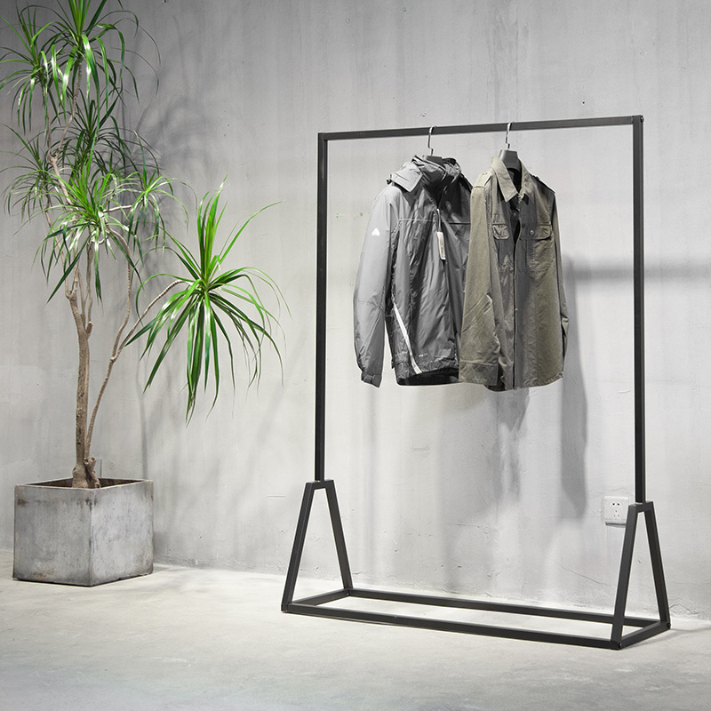 铁艺服装店展示架衣服架落地式男女装展示架上墙正侧挂简约陈列架
