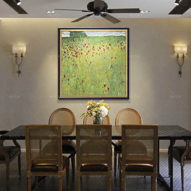 网红原作版画高连保乱花渐入迷人眼入户玄关餐厅正方形挂画装饰画