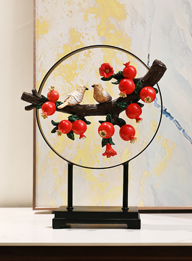 新中式时来运转石榴摆件客厅房间玄关酒柜装饰品乔迁开店开业礼物