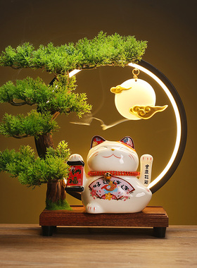 小号摇手招财猫灯圈招财摆件店铺开业创意礼品家居乔迁开业送礼
