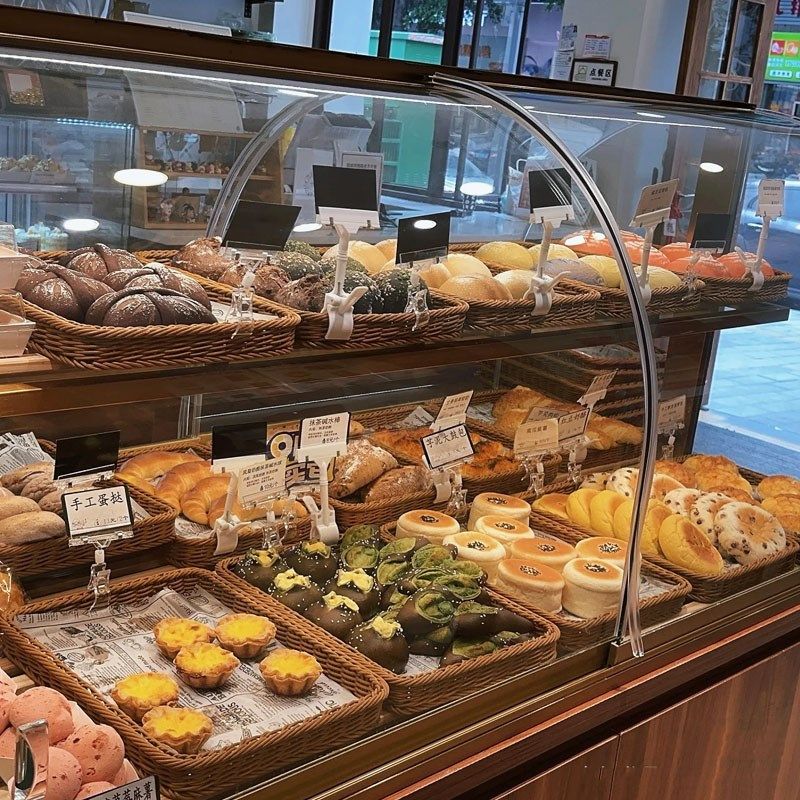 仿藤水果篮藤编超市蔬果零食收纳篮日式面包篮子长方形塑料编织筐