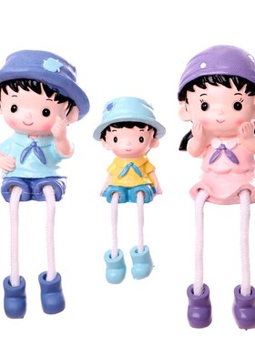 田园卡通吊脚娃娃装饰品摆件可爱手工艺品家居客厅酒柜隔板展示柜