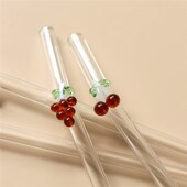 手工樱桃葡萄玻璃吸管高硼硅耐热耐高温非一次性重复使用搅拌棒