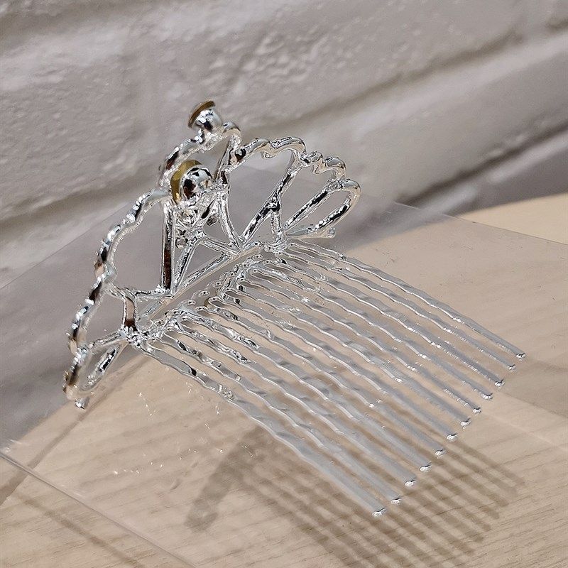 PINK小嫩粉女儿童皇冠头饰水晶王冠生日演出公主宝宝水钻插梳发卡